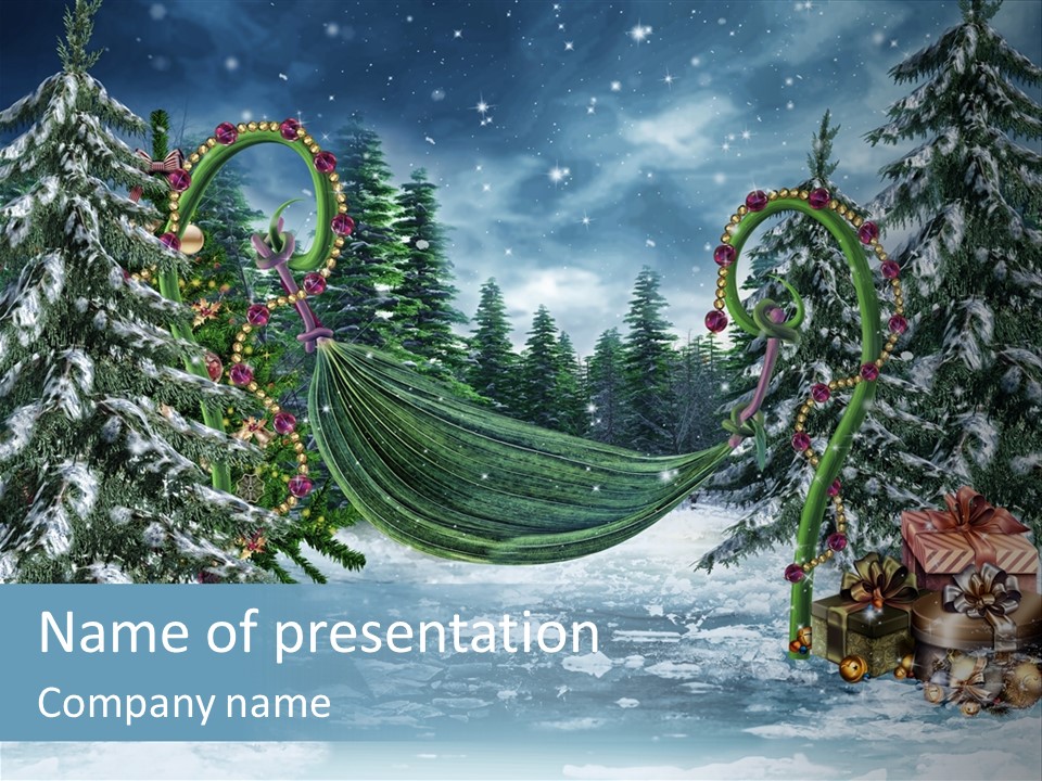 A Christmas Powerpoint Presentation Is Shown PowerPoint Template