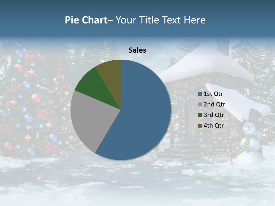 A Christmas Powerpoint Presentation With A Snowy Scene And A Christmas Tree PowerPoint Template