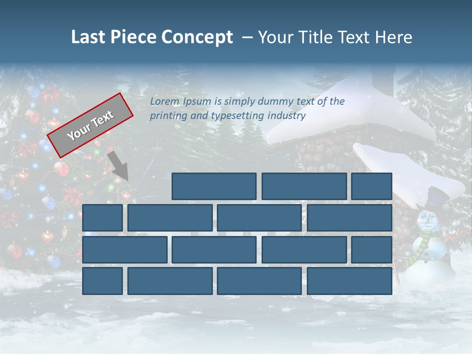 A Christmas Powerpoint Presentation With A Snowy Scene And A Christmas Tree PowerPoint Template
