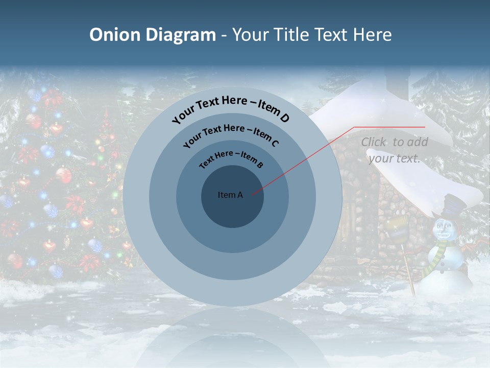 A Christmas Powerpoint Presentation With A Snowy Scene And A Christmas Tree PowerPoint Template
