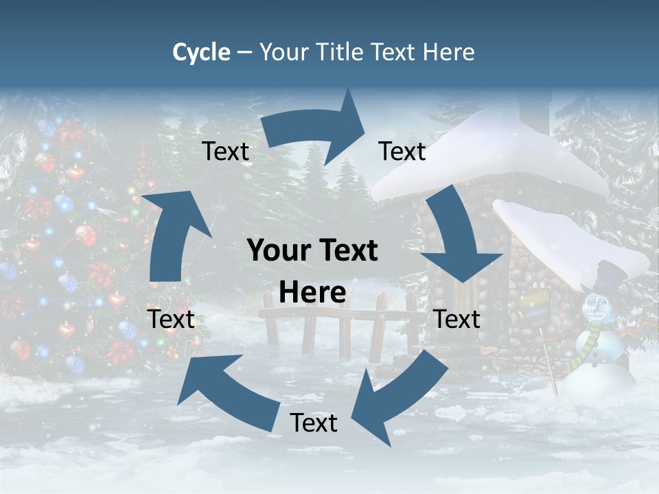 A Christmas Powerpoint Presentation With A Snowy Scene And A Christmas Tree PowerPoint Template