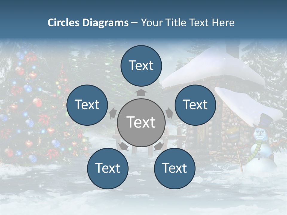 A Christmas Powerpoint Presentation With A Snowy Scene And A Christmas Tree PowerPoint Template