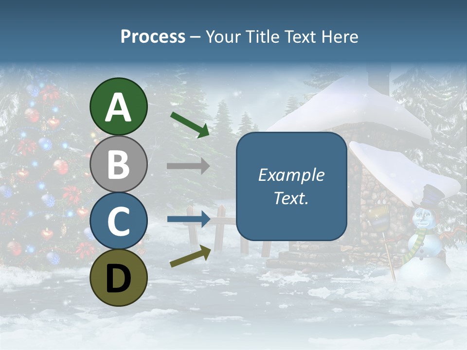 A Christmas Powerpoint Presentation With A Snowy Scene And A Christmas Tree PowerPoint Template