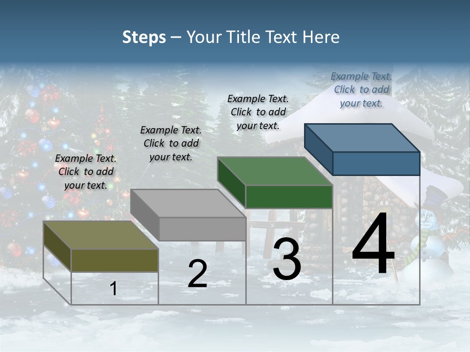 A Christmas Powerpoint Presentation With A Snowy Scene And A Christmas Tree PowerPoint Template