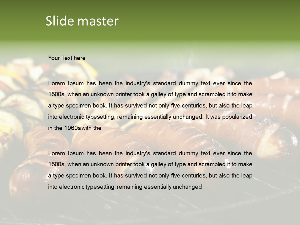 Burgers Skewers Black PowerPoint Template