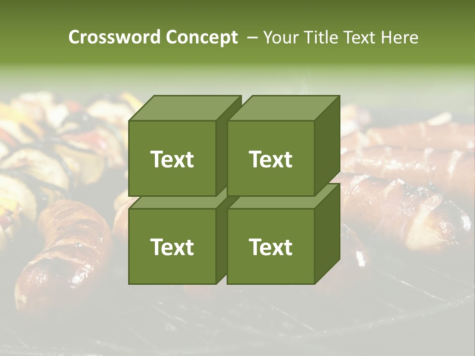 Burgers Skewers Black PowerPoint Template