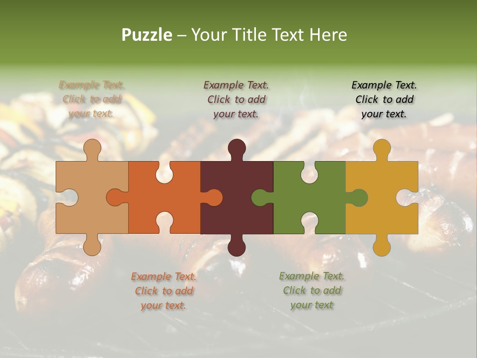 Burgers Skewers Black PowerPoint Template