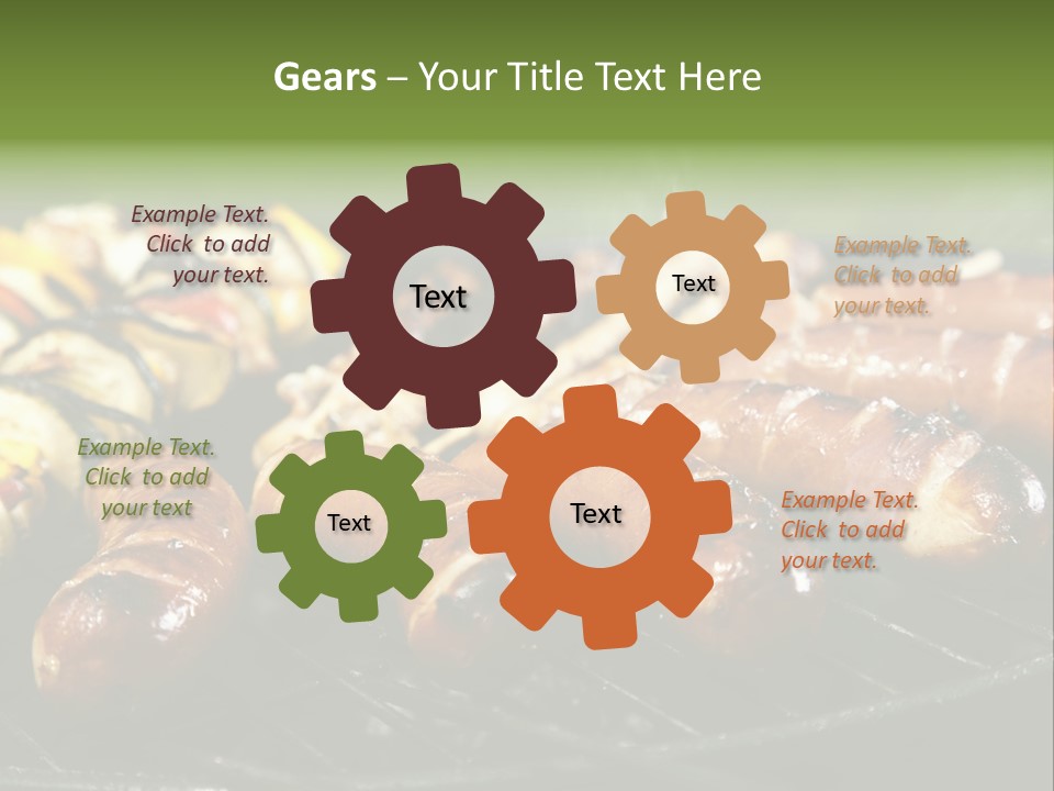 Burgers Skewers Black PowerPoint Template