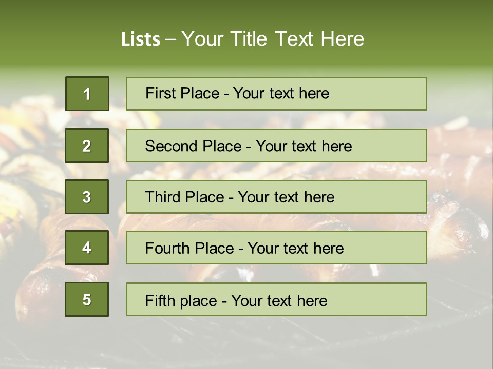 Burgers Skewers Black PowerPoint Template
