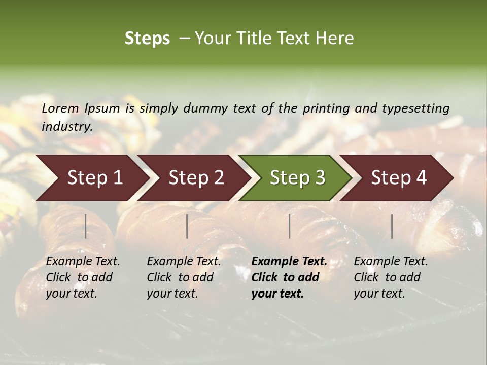 Burgers Skewers Black PowerPoint Template