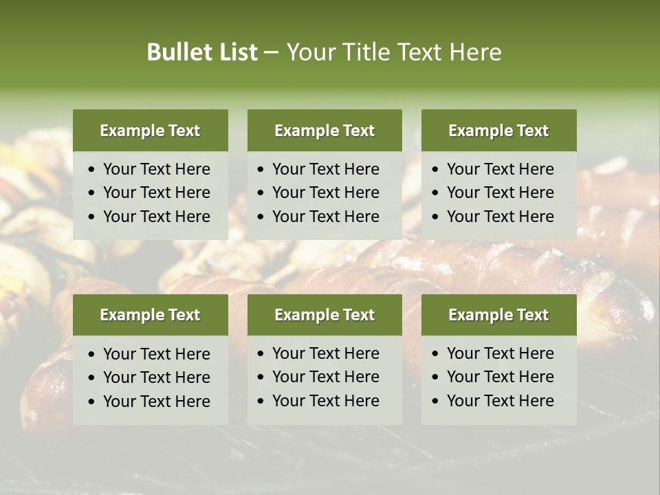 Burgers Skewers Black PowerPoint Template