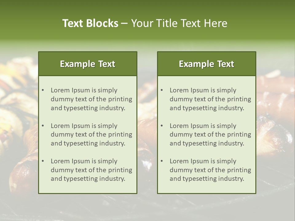 Burgers Skewers Black PowerPoint Template