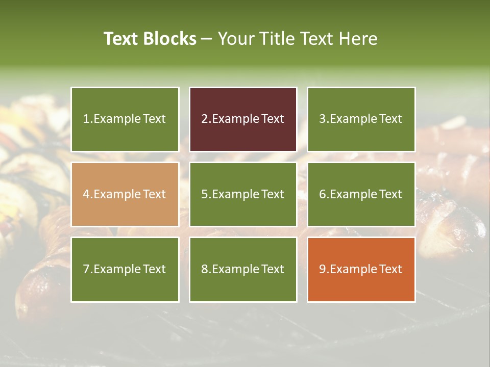 Burgers Skewers Black PowerPoint Template