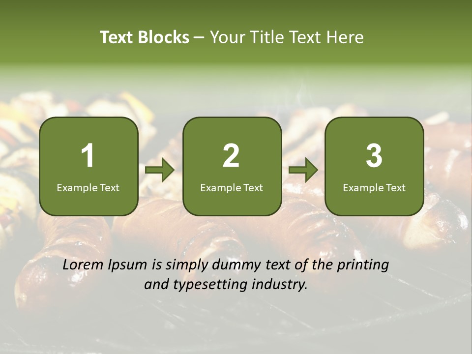 Burgers Skewers Black PowerPoint Template