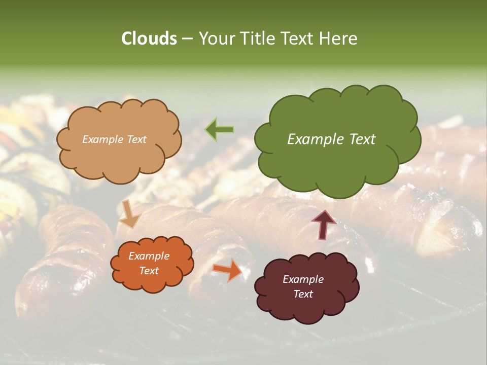 Burgers Skewers Black PowerPoint Template