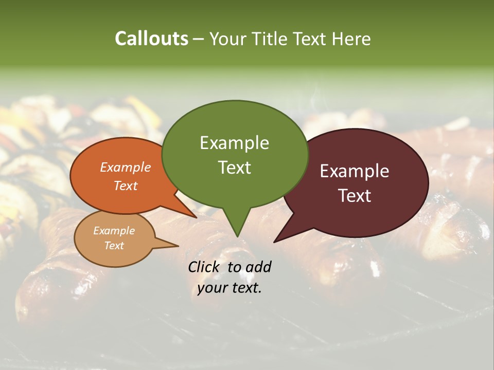 Burgers Skewers Black PowerPoint Template