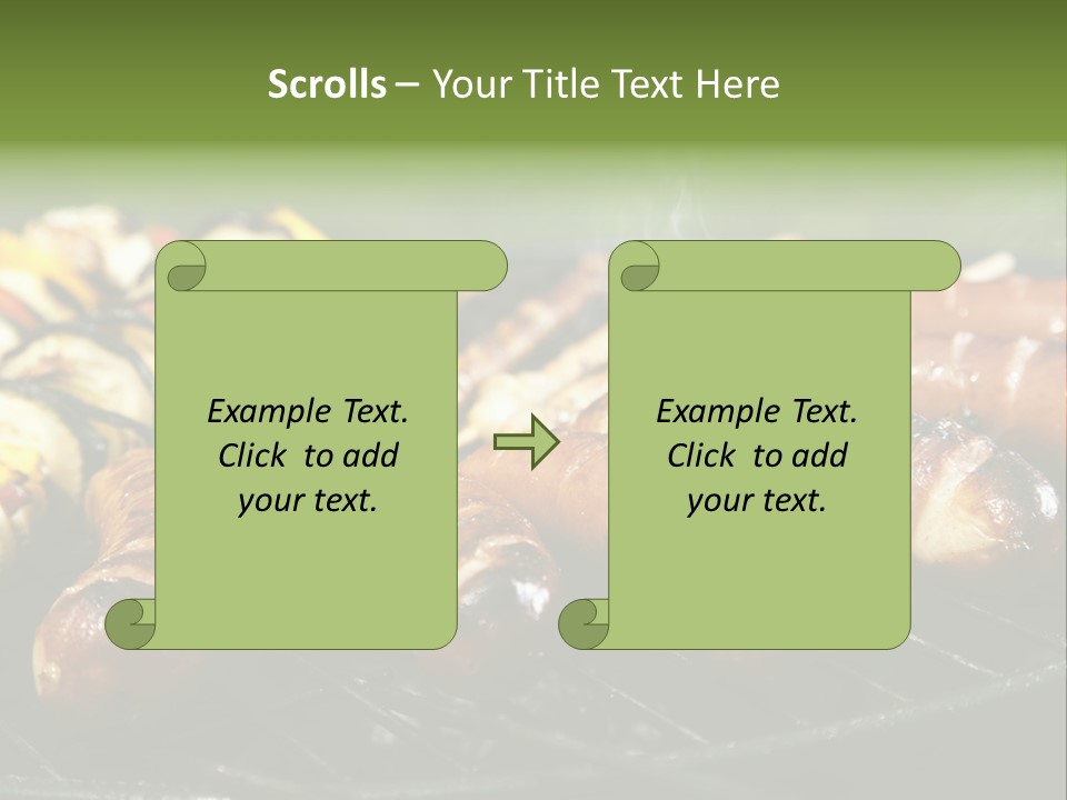 Burgers Skewers Black PowerPoint Template