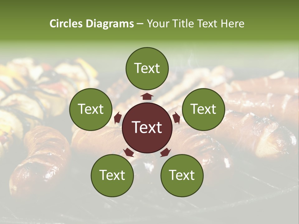 Burgers Skewers Black PowerPoint Template