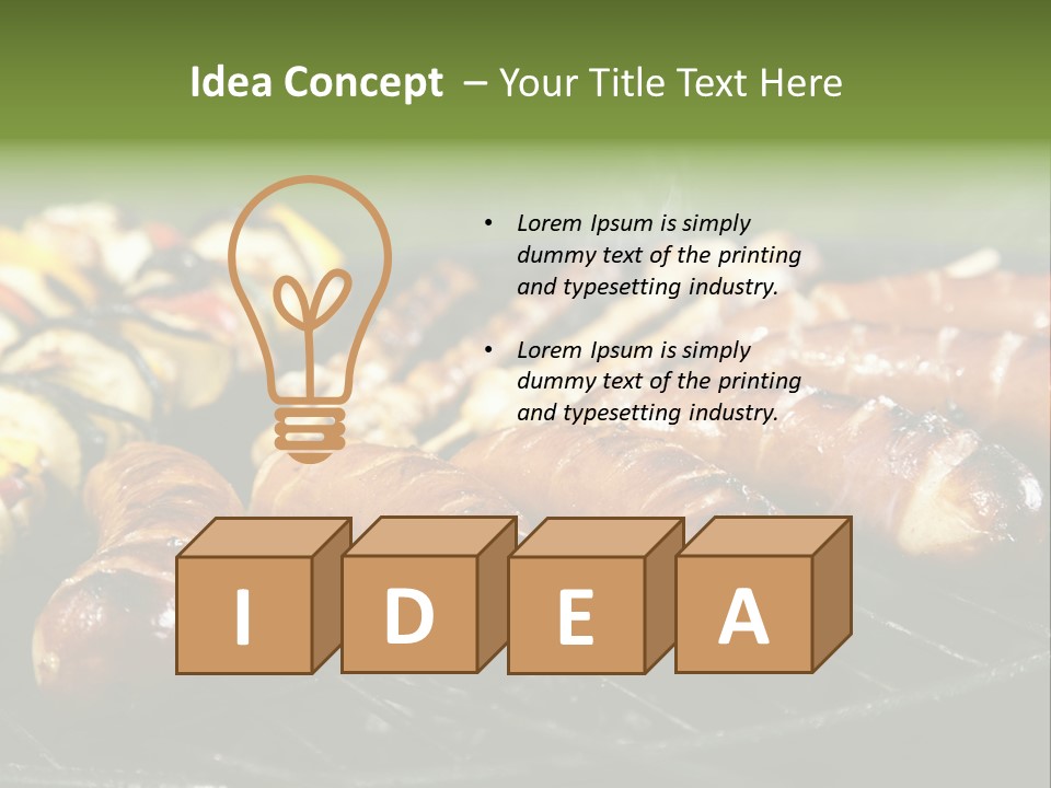 Burgers Skewers Black PowerPoint Template