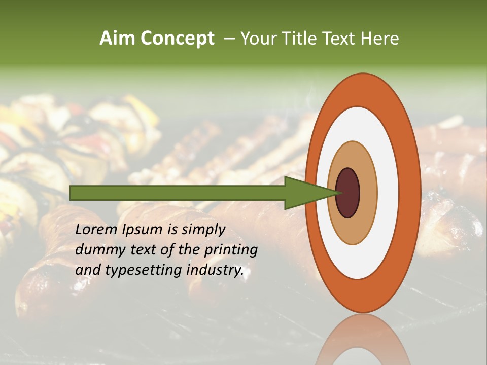 Burgers Skewers Black PowerPoint Template