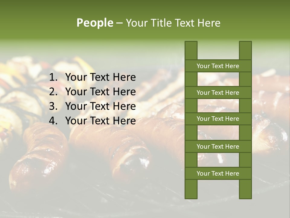 Burgers Skewers Black PowerPoint Template