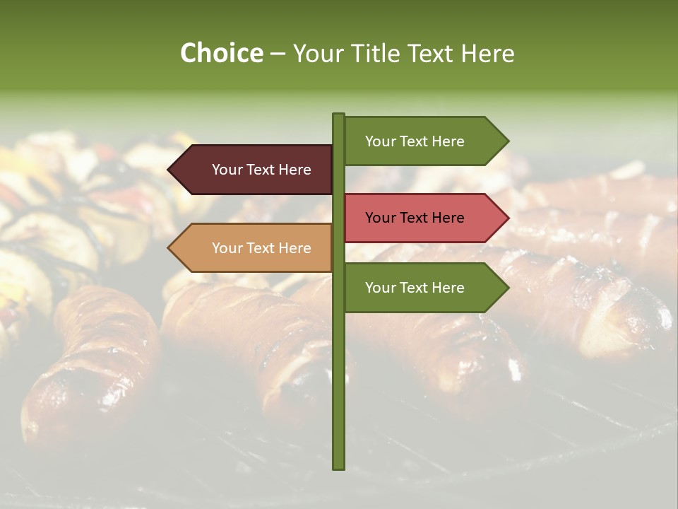 Burgers Skewers Black PowerPoint Template