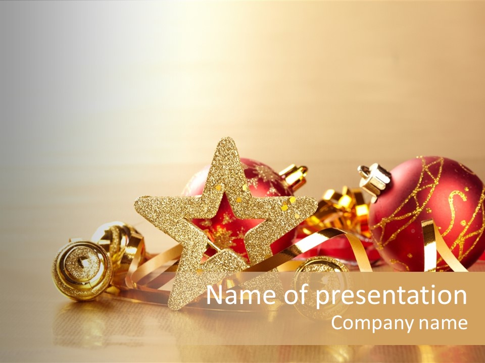 Merry Christbaumkugel Dezember PowerPoint Template