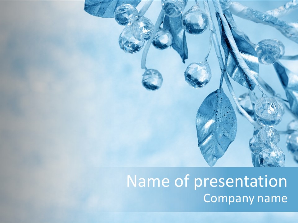 Leaf Texture Blue PowerPoint Template