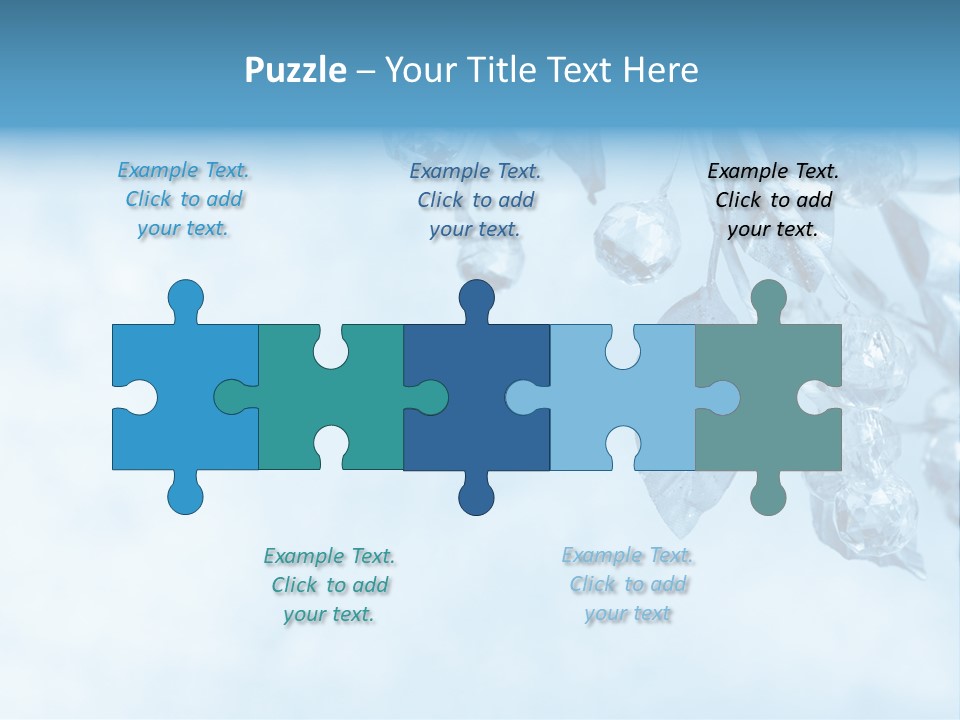 Leaf Texture Blue PowerPoint Template