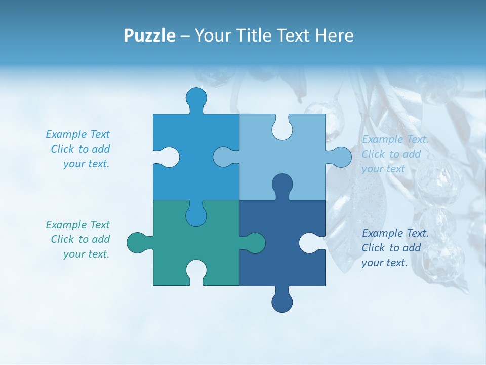 Leaf Texture Blue PowerPoint Template