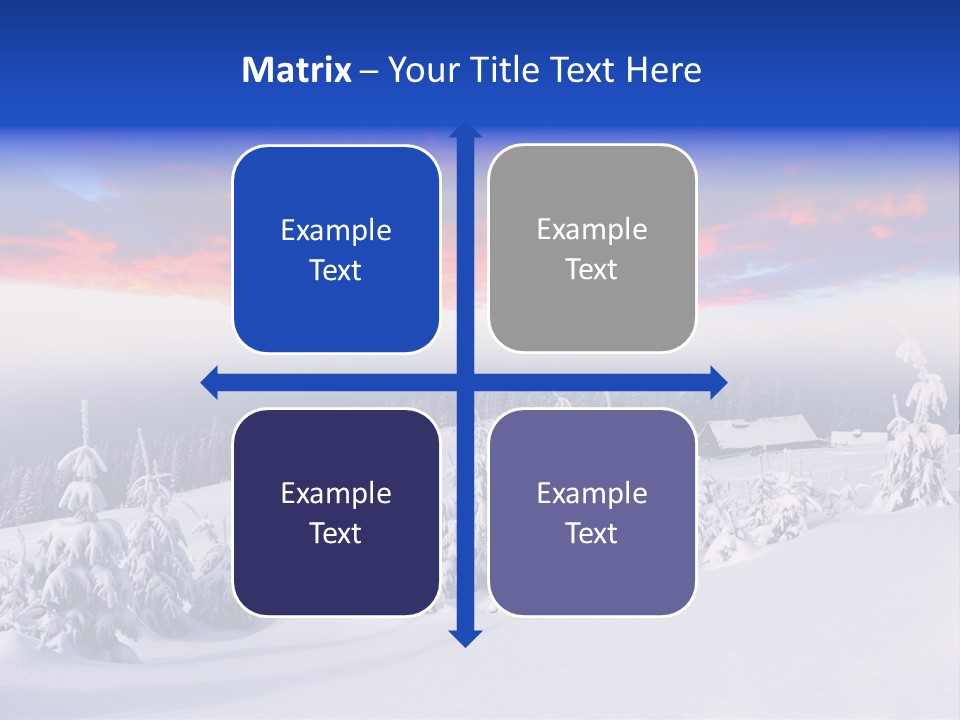 A Snowy Landscape With Trees And A House In The Distance PowerPoint Template