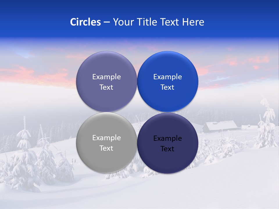 A Snowy Landscape With Trees And A House In The Distance PowerPoint Template