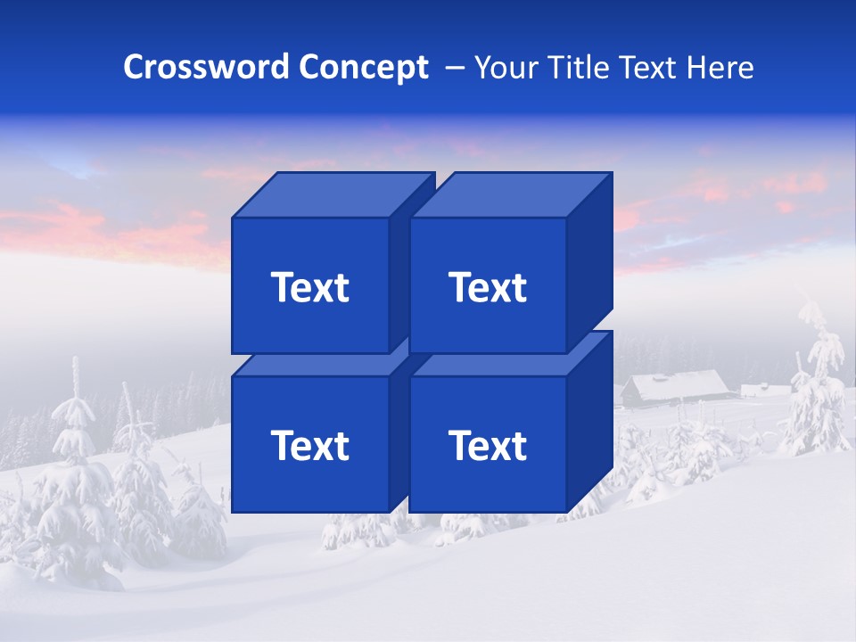 A Snowy Landscape With Trees And A House In The Distance PowerPoint Template