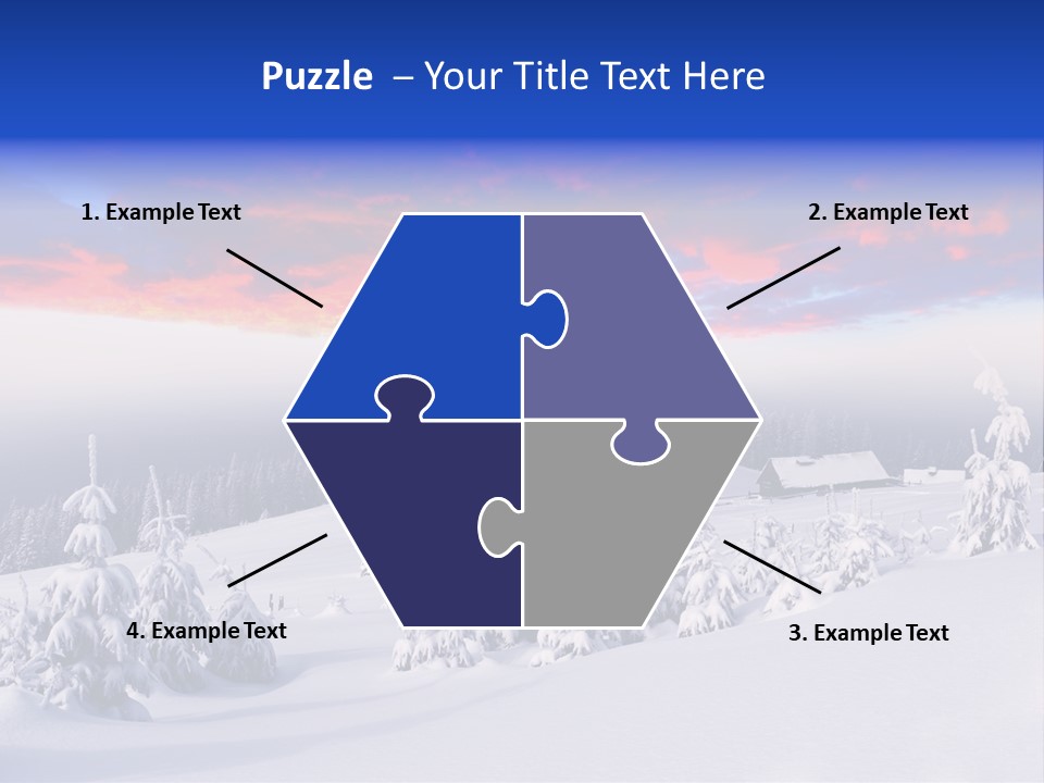 A Snowy Landscape With Trees And A House In The Distance PowerPoint Template