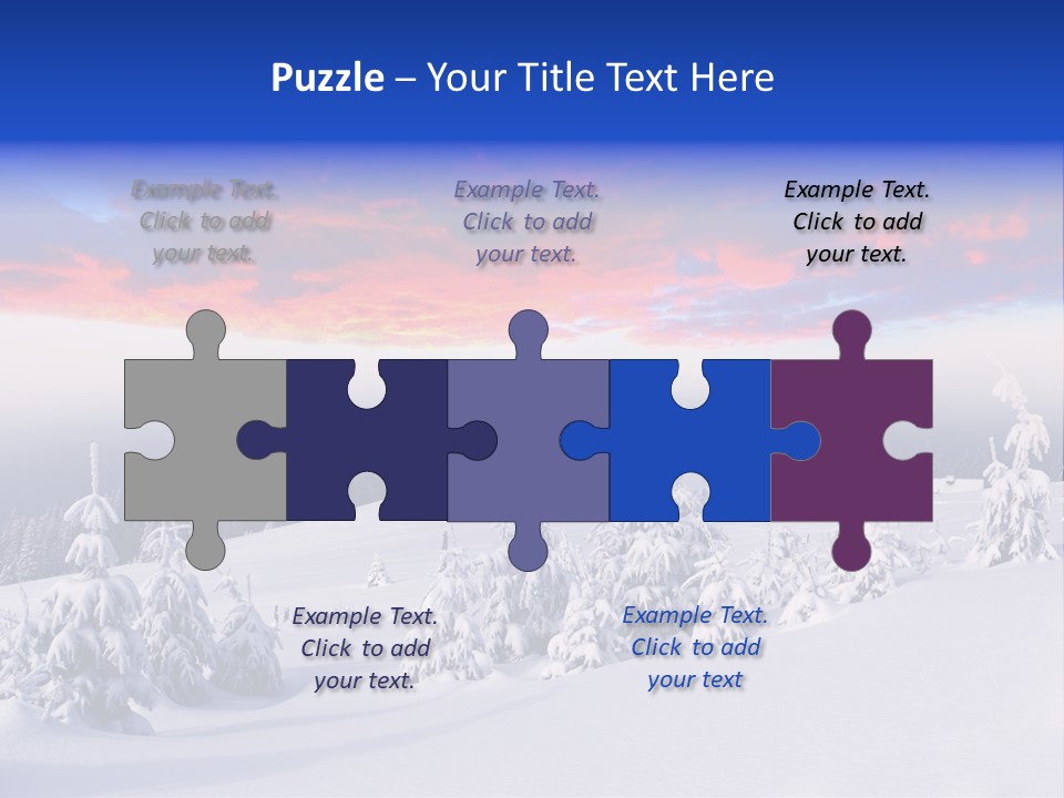 A Snowy Landscape With Trees And A House In The Distance PowerPoint Template