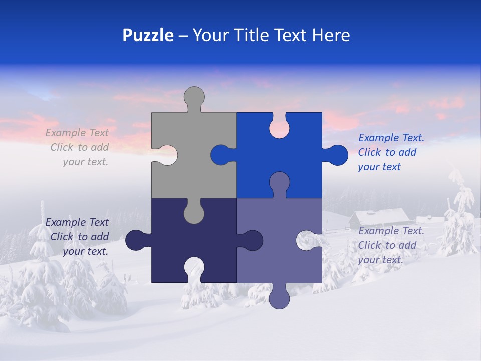 A Snowy Landscape With Trees And A House In The Distance PowerPoint Template