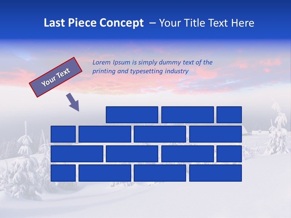 A Snowy Landscape With Trees And A House In The Distance PowerPoint Template