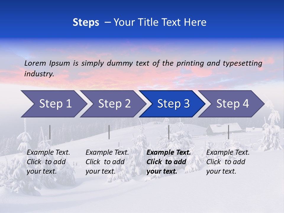 A Snowy Landscape With Trees And A House In The Distance PowerPoint Template