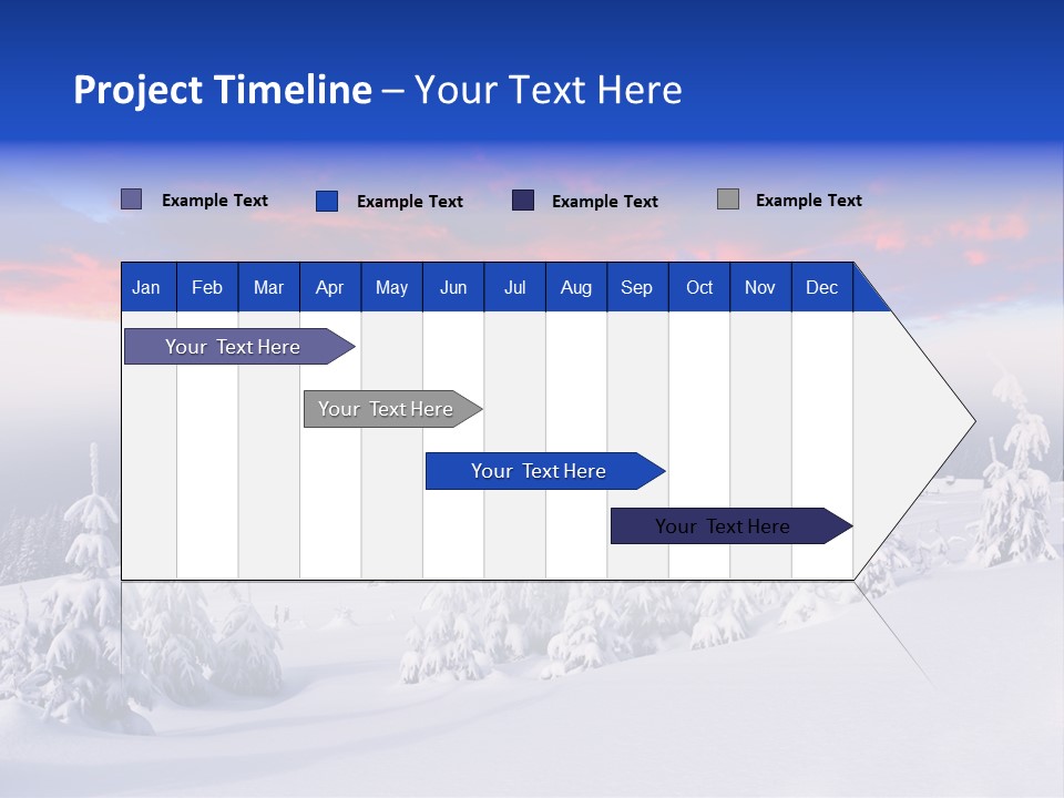 A Snowy Landscape With Trees And A House In The Distance PowerPoint Template