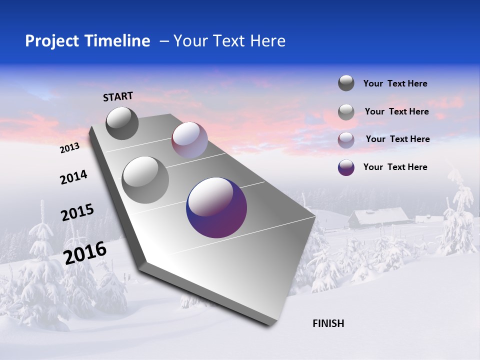 A Snowy Landscape With Trees And A House In The Distance PowerPoint Template