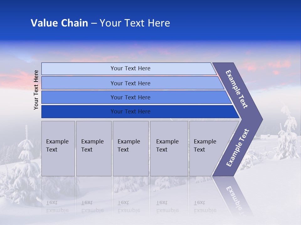 A Snowy Landscape With Trees And A House In The Distance PowerPoint Template