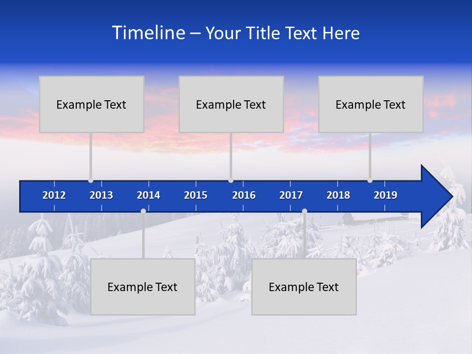 A Snowy Landscape With Trees And A House In The Distance PowerPoint Template