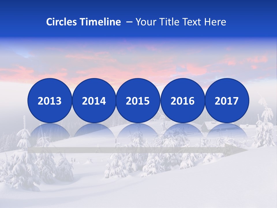 A Snowy Landscape With Trees And A House In The Distance PowerPoint Template