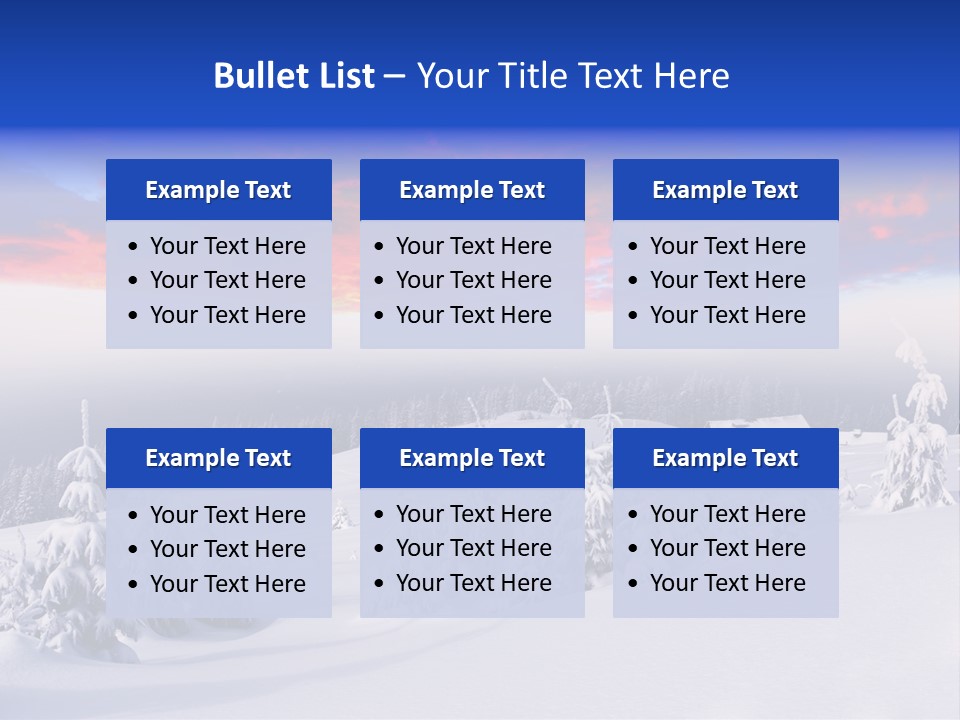 A Snowy Landscape With Trees And A House In The Distance PowerPoint Template