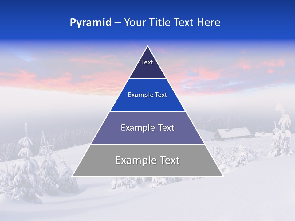 A Snowy Landscape With Trees And A House In The Distance PowerPoint Template