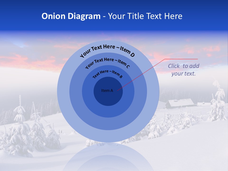 A Snowy Landscape With Trees And A House In The Distance PowerPoint Template