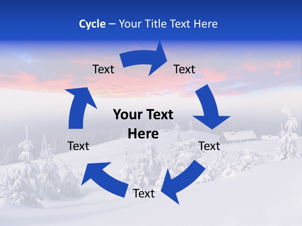 A Snowy Landscape With Trees And A House In The Distance PowerPoint Template