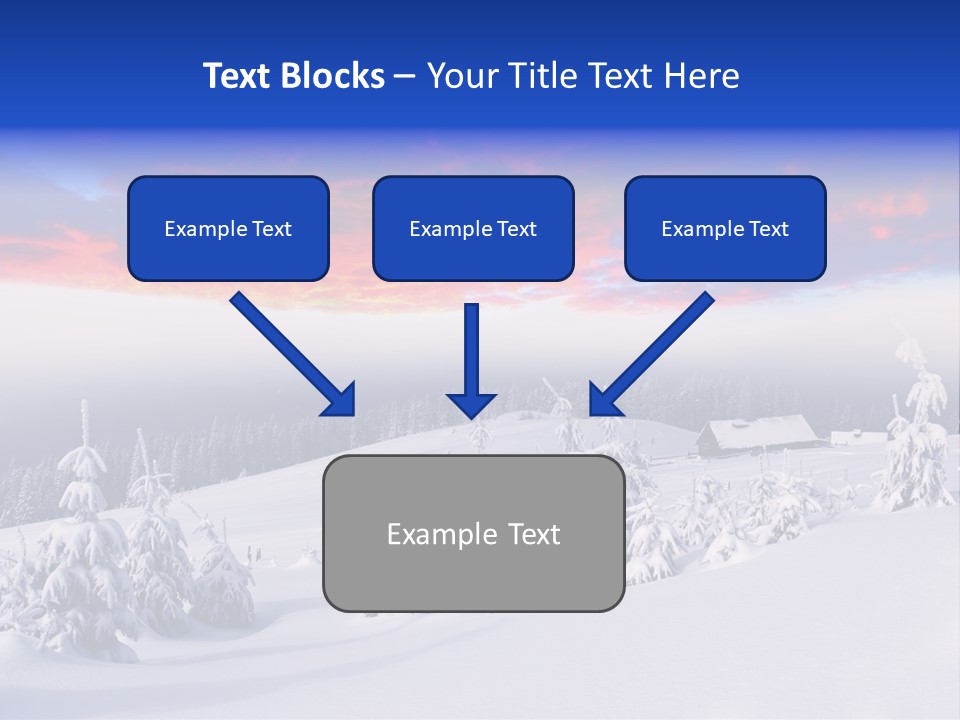 A Snowy Landscape With Trees And A House In The Distance PowerPoint Template