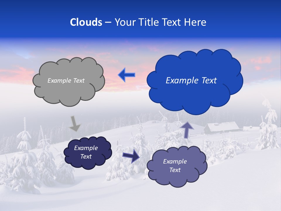 A Snowy Landscape With Trees And A House In The Distance PowerPoint Template