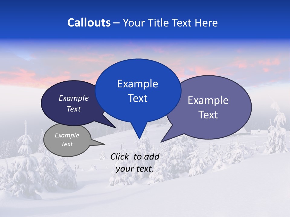 A Snowy Landscape With Trees And A House In The Distance PowerPoint Template